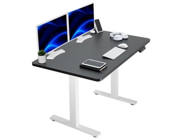 VIVO Electric 48' x 30' Stand Up Desk / Black Table Top, White Frame