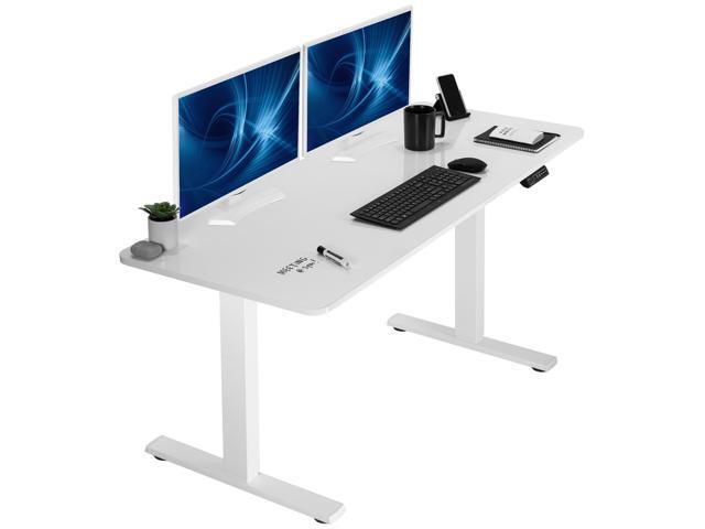 VIVO Electric 60 x 24 Stand Up Desk, White Dry Erase Table Top, White Frame