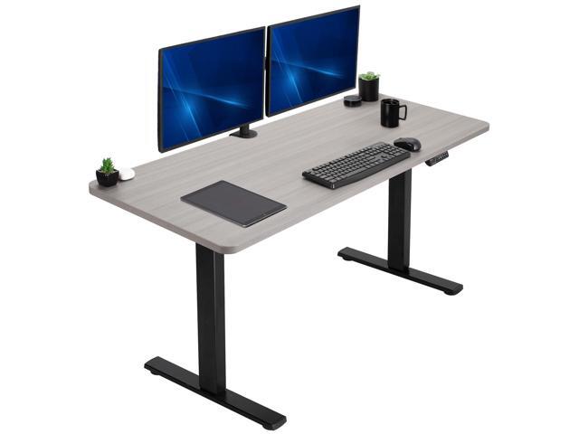VIVO Electric 60 x 24 Stand Up Desk Dark Gray Table Top, Black Frame