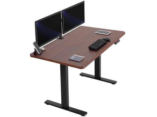 VIVO Electric 48' x 30' Stand Up Desk, Dark Walnut Table Top, Black Frame