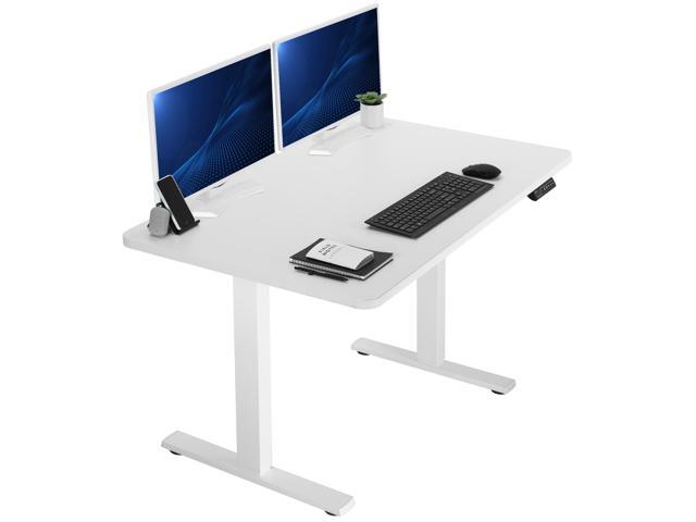 VIVO Electric 48' x 30' Stand Up Desk, White Table Top, White Frame
