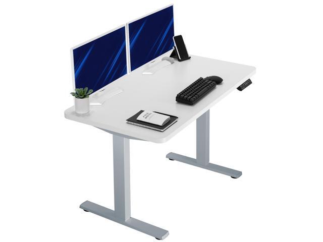 VIVO Electric 43 x 24 Stand Up Desk White Table Top, Gray Frame
