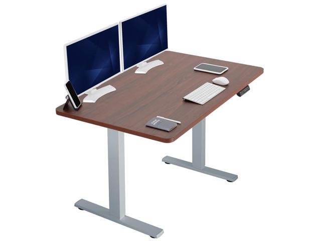 VIVO Electric 48' x 30' Stand Up Desk, Dark Walnut Table Top, Gray Frame
