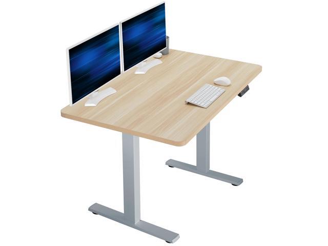 VIVO Electric 48' x 30' Stand Up Desk, Light Wood Table Top, Gray Frame