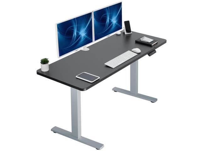 VIVO Electric 60 x 24 Stand Up Desk, Black Table Top, Gray Frame