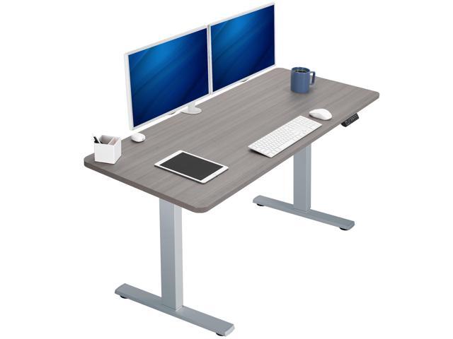 VIVO Electric 60 x 24 Stand Up Desk, Dark Gray Table Top, Gray Frame