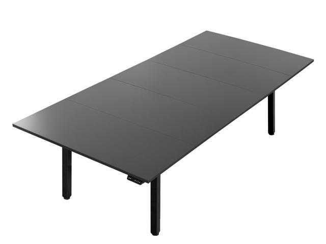 VIVO Electric 118 x 55 Square Corner Desk, Black Table Tops, Black Frame