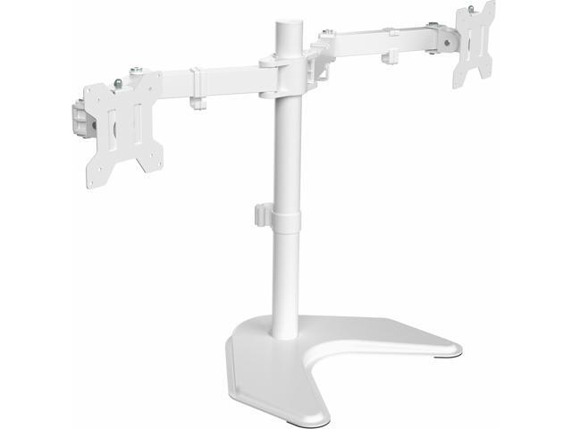 VIVO White Dual Monitor Desk Stand Mount, Fits Up to 27' Computer Screens