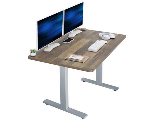 VIVO Electric 48' x 30' Stand Up Desk, Reclaimed Wood Table Top, Gray Frame
