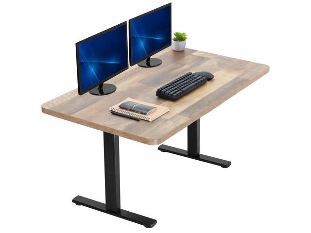 VIVO Electric 43 x 24 Stand Up Desk Reclaimed Wood Table Top, Black Frame