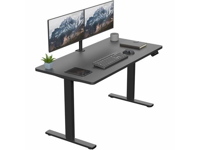 VIVO Electric 55 x 28 Stand Up Desk, Black Table Top, Black Frame