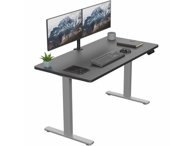 VIVO Electric 55 x 28 Stand Up Desk, Black Table Top, Gray Frame