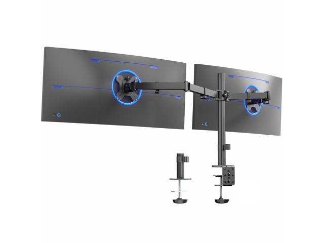 VIVO Black Dual Monitor Adjustable Desk Mount, Fits Ultrawide Screens up to 38'