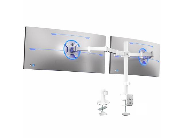 VIVO White Dual Monitor Adjustable Desk Mount, Fits Ultrawide Screens up to 38'