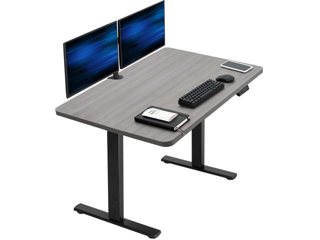 VIVO Electric 48' x 30' Stand Up Desk, Dark Gray Table Top, Black Frame