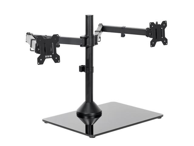 VIVO Dual Computer Monitor Mount with Glass Base for 2 Ultrawides up to 38'