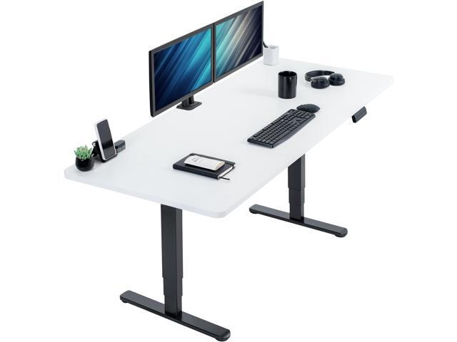VIVO Electric 71 x 30 Stand Up Desk Workstation, White Table Top, Black Frame