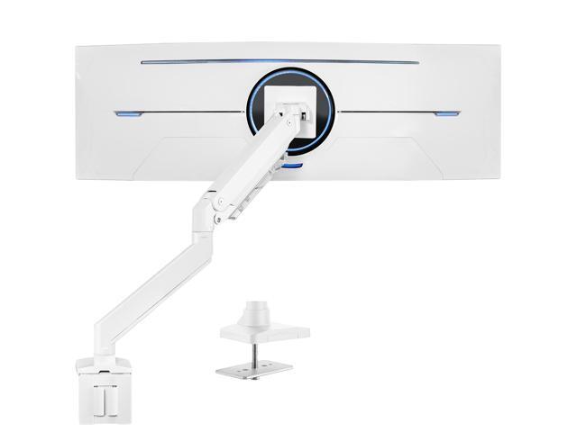 VIVO White Single Pneumatic Monitor Desk Mount, Fits Ultrawides up to 49'