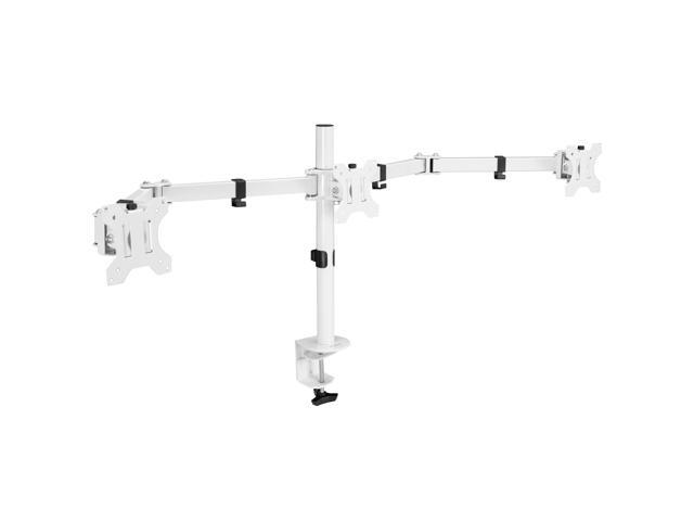 VIVO White Triple Monitor Mount, Articulating Stand for 3 Screens up to 24'
