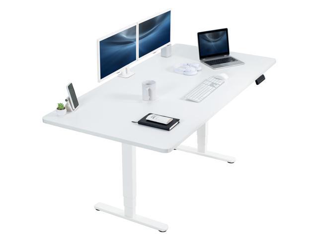 VIVO Electric 71 x 36 Stand Up Desk, White Table Top, White Frame