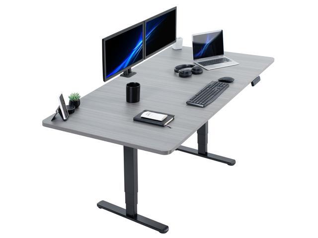 VIVO Electric 71 x 36 Stand Up Desk, Dark Gray Table Top, Black Frame