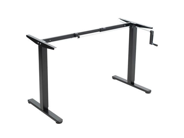VIVO Black Manual Height Adjustable Stand Up Desk Frame Crank System