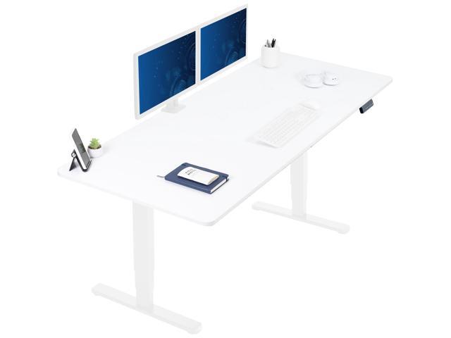 VIVO Electric 71 x 30 Stand Up Desk, White Dry Erase Table Top, White Frame