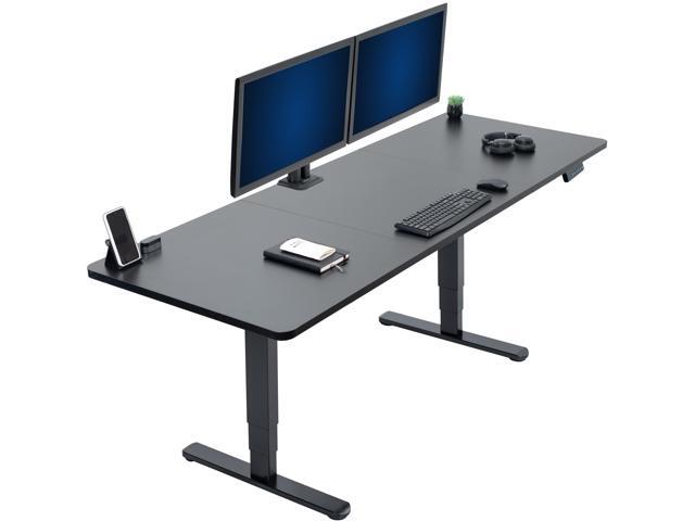 VIVO Electric 83 x 30 Stand Up Desk Workstation, Black Table Top, Black Frame