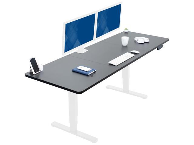 VIVO Electric 83 x 30 Stand Up Desk Workstation, Black Table Top, White Frame