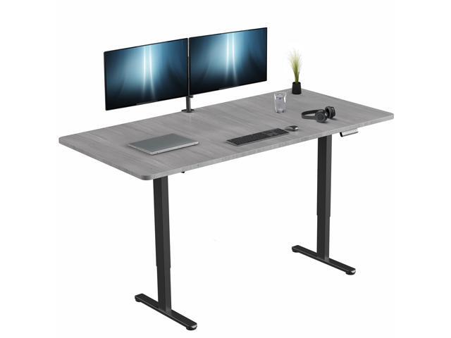 VIVO Electric Dual Motor 71 x 36 Standing Desk, Dark Gray Top, Black Frame