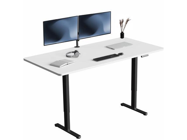 VIVO Electric Dual Motor 71 x 36 Standing Desk, White Top, Black Frame