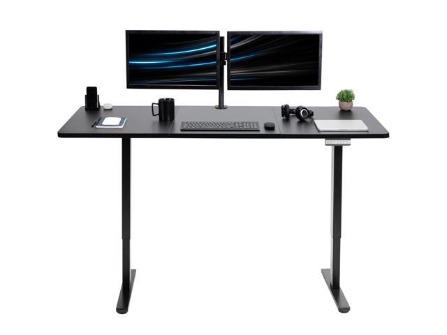 VIVO Electric Dual Motor 71 x 30 Standing Desk, Black Top, Black Frame