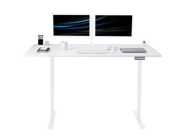 VIVO Electric Dual Motor 71 x 30 Standup Desk, White Dry Erase Top White Frame