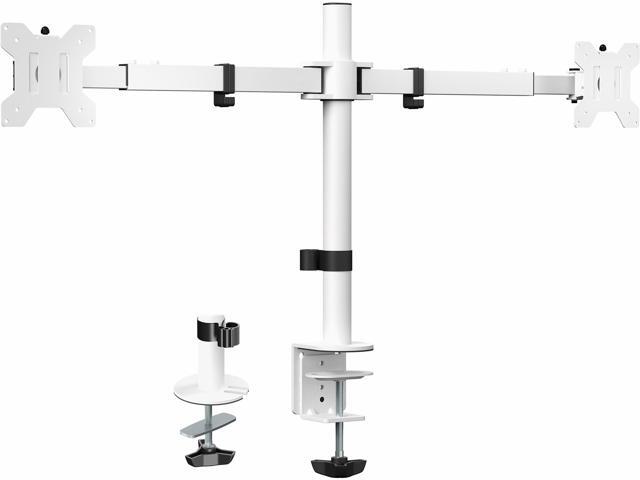 VIVO White Telescoping Dual Ultrawide 27' to 38' Monitor Heavy Duty Desk Mount