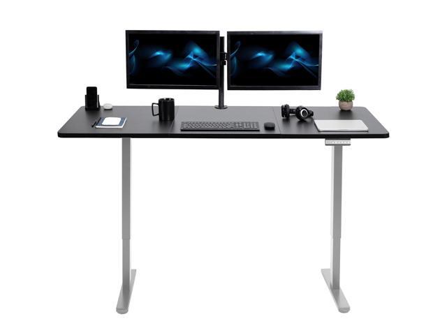 VIVO Electric Dual Motor 71 x 30 Standing Desk, Black Top, Gray Frame