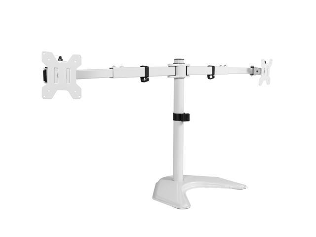 VIVO White Telescoping Dual Ultrawide 27' to 38' Monitor Freestanding Desk Stand