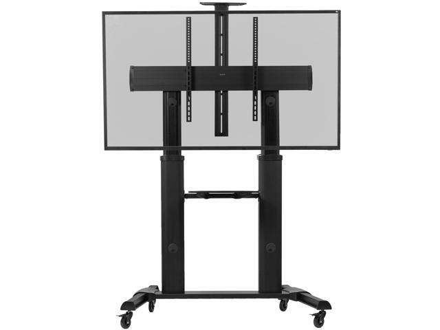 Black Ultra Heavy Duty Mobile Stand TV Cart Mount, Fits 32' to 100' Flat Screens