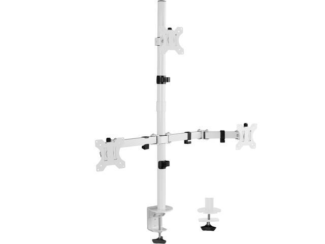 VIVO White Triple Monitor Adjustable Desk Mount Stand, 3 Screens up to 30'