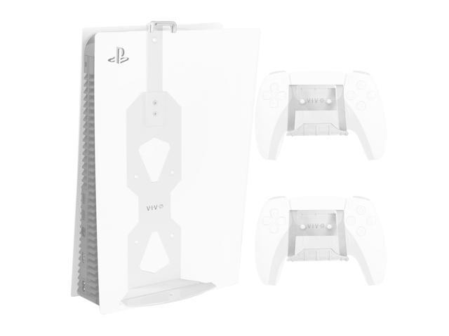 VIVO White Steel Wall Mount Designed for PS5 Console, 2 Controller Mounts