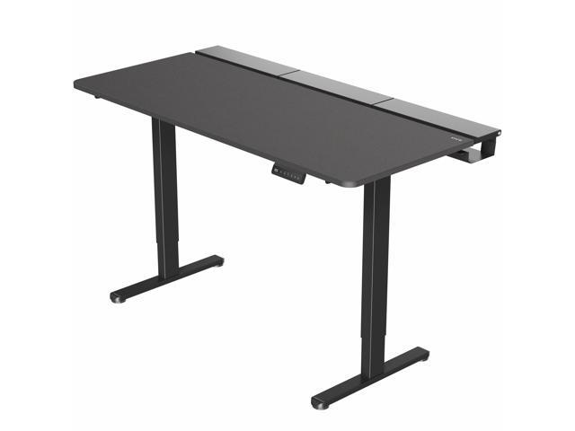VIVO Electric 60' x 30' Desk, Full Pad, Black Hidden Cable Tabletop, Black Frame