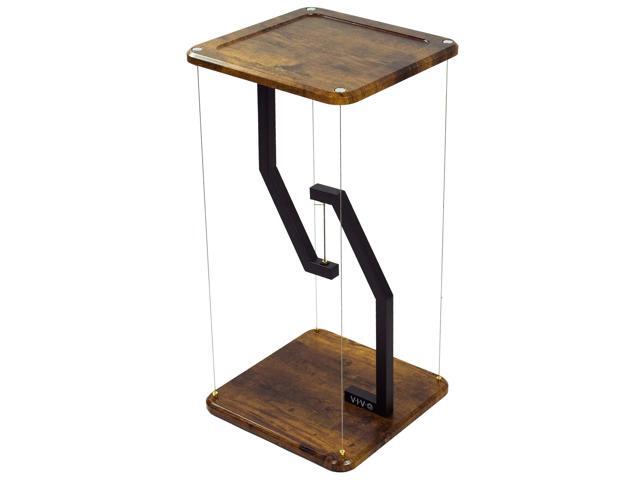 VIVO Rustic Vintage Brown/Black Tensegrity Speaker Floor Stand Floating Platform
