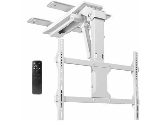 VIVO White Electric Flip Down Ceiling TV Mount for 37 to 70 inch Screens