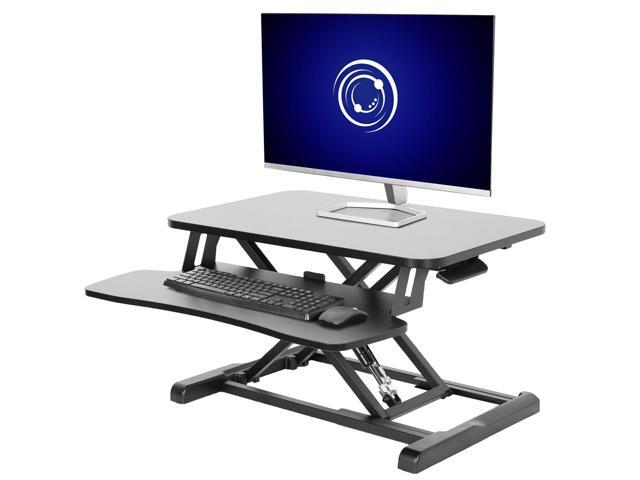 VIVO Black 26' Height Adjustable Standing Desk Monitor Riser Sit Stand Tabletop