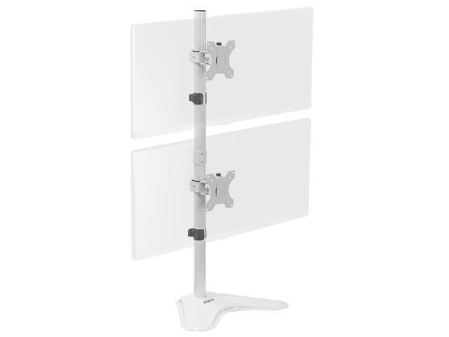 VIVO White Dual LCD Monitor Vertical Stand Mount, Fits 2 Ultrawides up to 34'