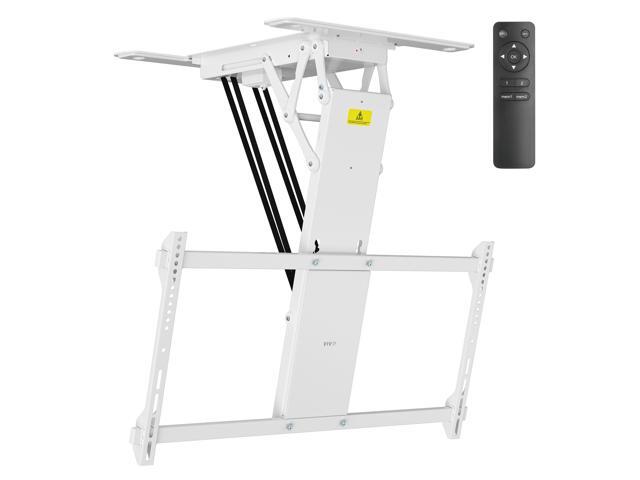 VIVO White Motorized Flip Down Pitched Roof Ceiling TV Mount for 40' to 85' Screens