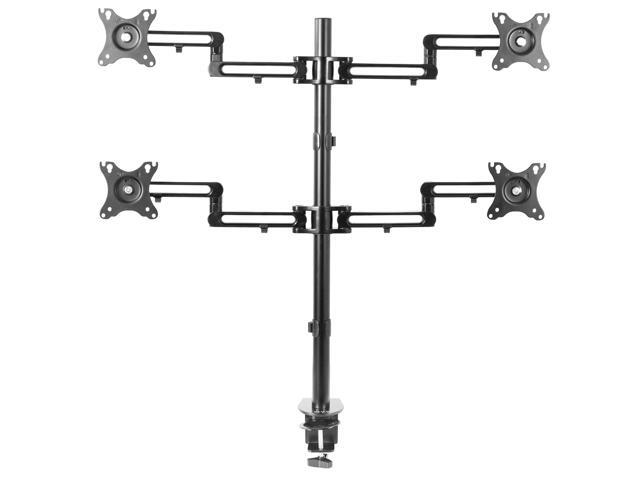 Quad LCD Monitor Fully Adjustable Desk Mount Stand For 4 Screens 17' to 32'