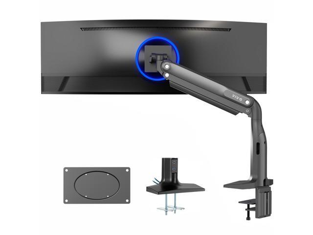 Single Ultra Wide Monitor Pneumatic Spring Desk Mount with USB, Max VESA 200x100