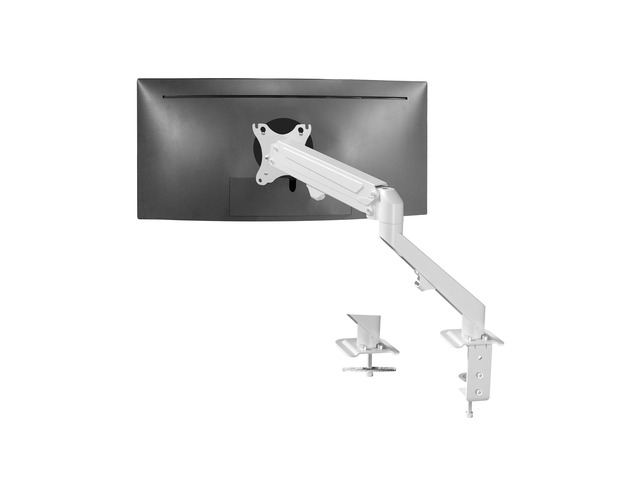 VIVO White Single Monitor Counterbalance Desk Mount Fits Screens 17' to 27'