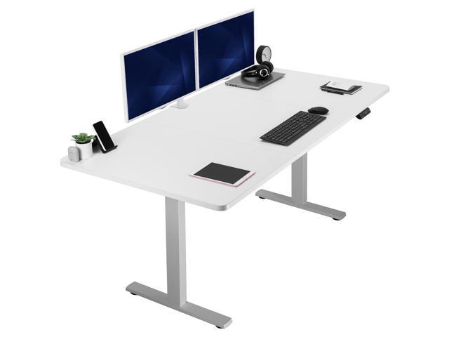 VIVO Electric 71 x 36 Stand Up Desk, White Table Top, Gray Frame