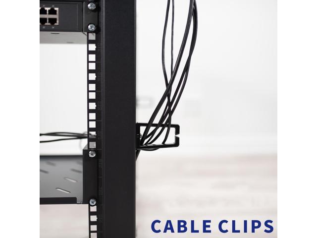 VIVO 25U Open Frame Adjustable Server Rack (22' to 40'), 4 Post Mobile Data Holder (CART-SR25U)